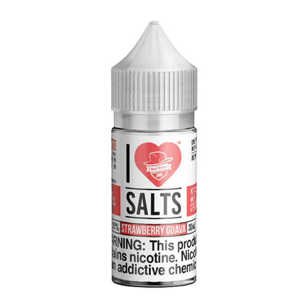 Guava, Strawberry, and Kiwi flavored nicotine salts in 25mg, Strawberry Guava is an I Love Salts Eliquid