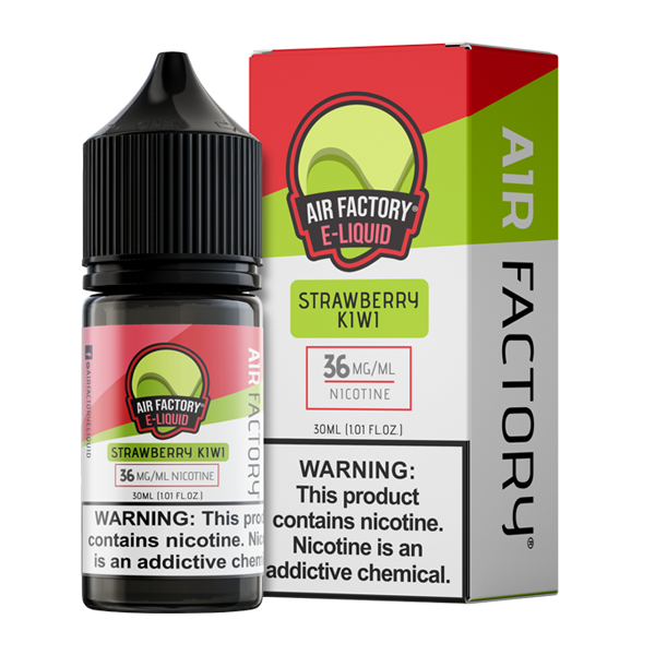 A 30ml vape juice with nicotine salts in 20mg & 40mg, Strawberry Kiwi by Air Factory