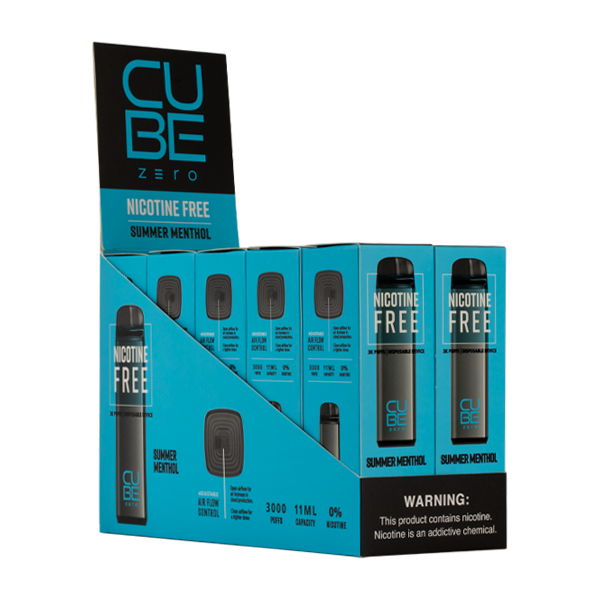 Cube Summer Menthol Nicotine Free Disposable Vape 10-pack