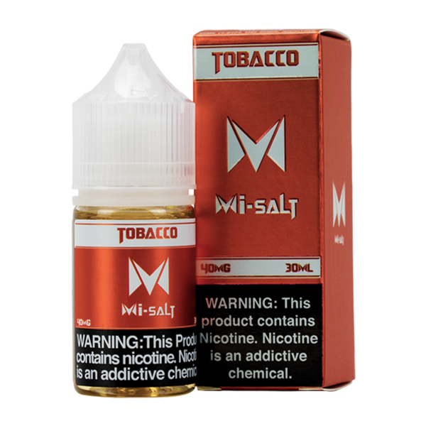 A 30ml vape juice with nicotine in 20mg & 40mg, Tobacco Mi-Salts by Mi-One Brands