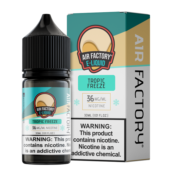 A 30ml vape juice with nicotine salts in 20mg & 40mg, Tropic Freeze by Air Factory