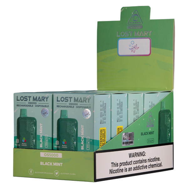 Black Mint Lost Mary OS5000 Vape 10-Pack