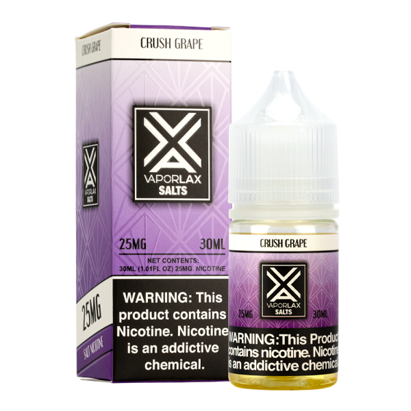 VAPORLAX Crush Grape Nicotine Salts 30mL 25mg & 50mg VAPORLAX Crush Grape Nicotine Salts 30mL 25mg & 50mg