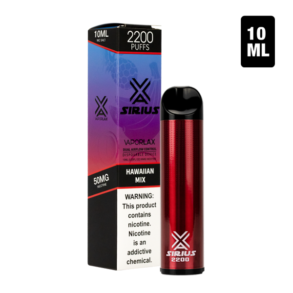 The biggest disposable vape pen with 2200 puffs, the Sirius 2200 with hawaiian mix flavors