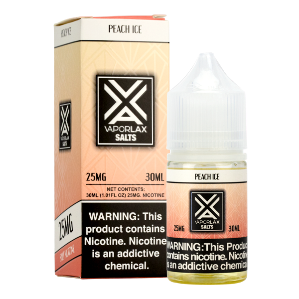 VAPORLAX Peach Ice Nicotine Salts 30mL  25mg & 50mg
