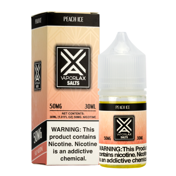 Cheap peach menthol vape juice, made with nicotine salts by VaporLax