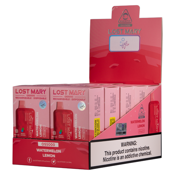 Watermelon Lemon Lost Mary OS5000 Vape – Mi-One Brands