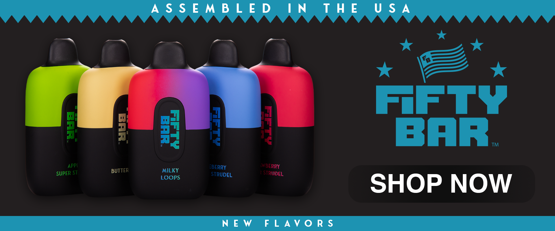 Fifty Bar Vapes Desktop Banner